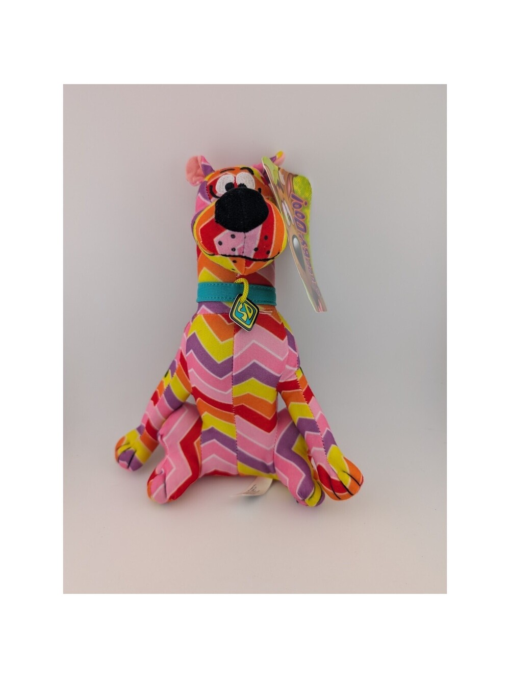 Scooby Doo 9" Plush Stuffed Animal Pink Purple Yellow Stripes Toy Factory